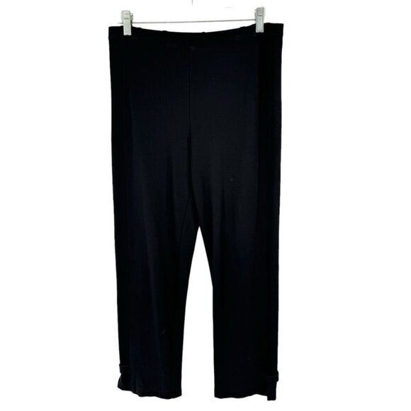Lynn Ritchie Black Elastic Waist Stretch ankle knit Pants Women Size medium - Picture 1 of 16